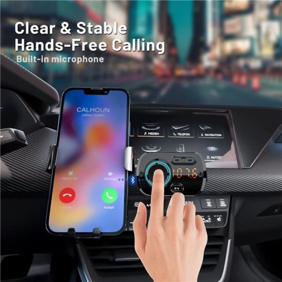 Bluetooth FM Transmitter for Car Wireless Radio Adapter Car Music Player - Picture 4 of 7